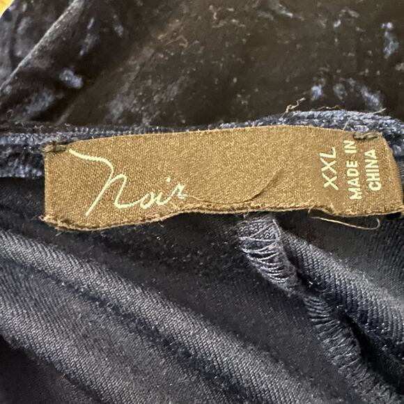 Velvet Velour Below Knee Long Sleeve V-Neck Dress Blue Womens XXL Party Wedding - Picture 4 of 4